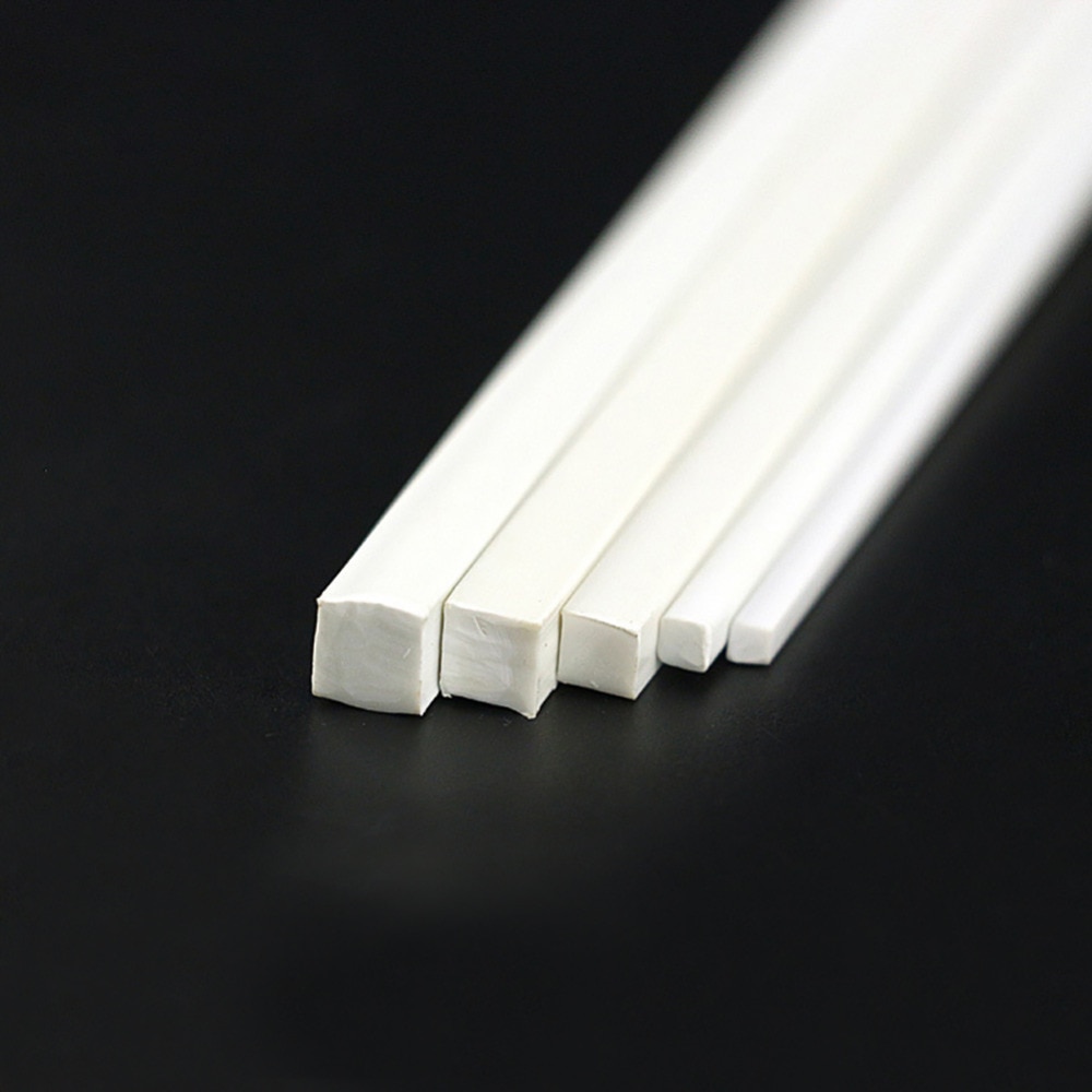 100 stuks ABS Plastic Witte Vierkante Staaf Stok voor Architectuur Model Maken Styreen 500mm Lange 0.5-2mm