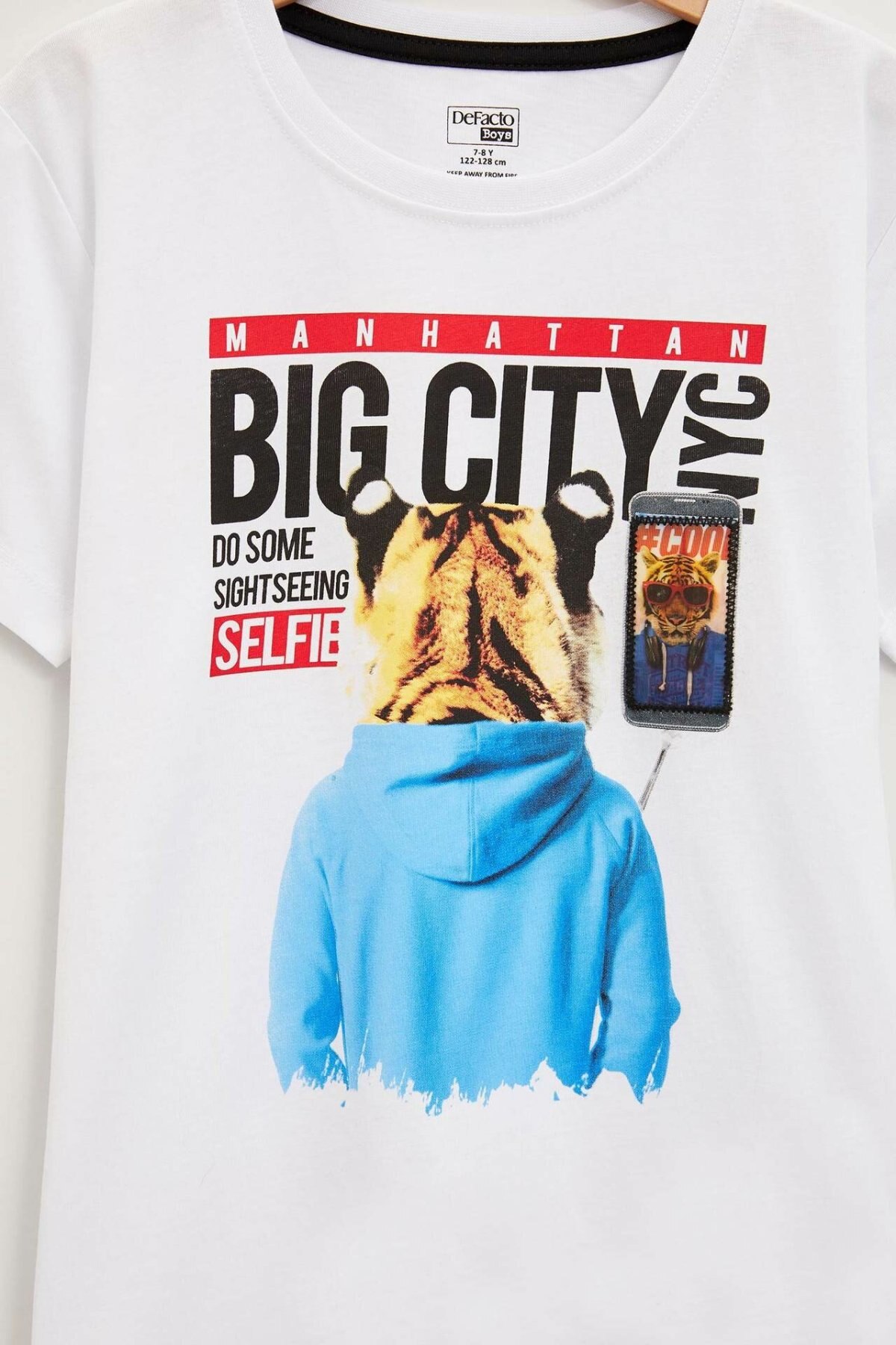 DeFacto Jongens Mode O-hals Tops Jongens Casual Brief Patroon Korte Mouwen Kids Comfort Sport Tee Zomer-K9283A619HS