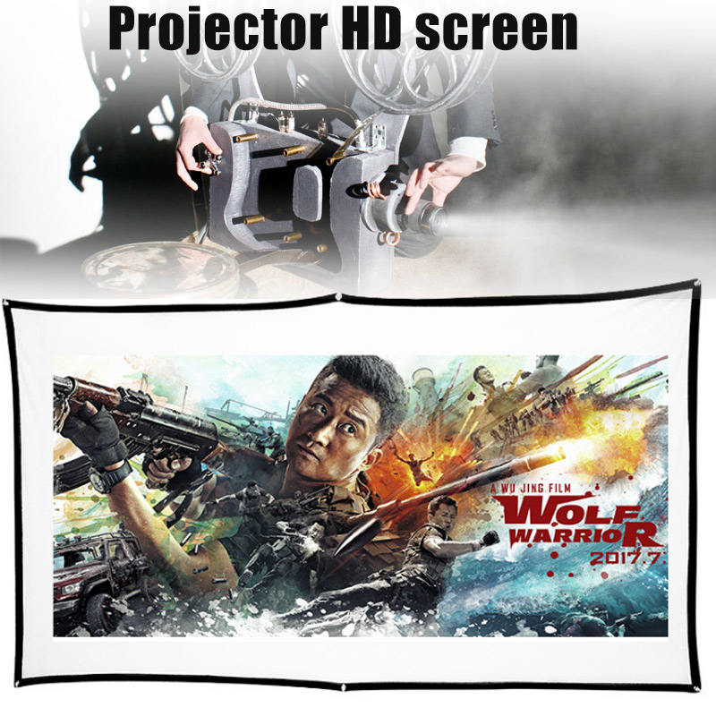 60Inch Projector Screen HD 16:9 Wall Mount LED Projector Screen for Home Theater Office LFX-ING