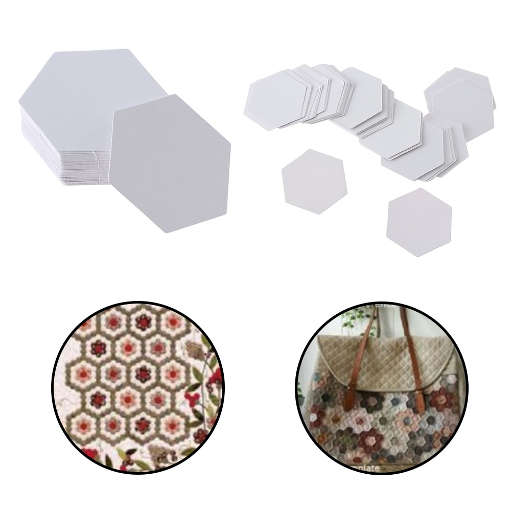 100Pcs Hexagon Templates for Patchwork Paper Quilting Sewing Craft DIY Handmade Garment Fabric Sewing Accessories Tools 6 Sizes
