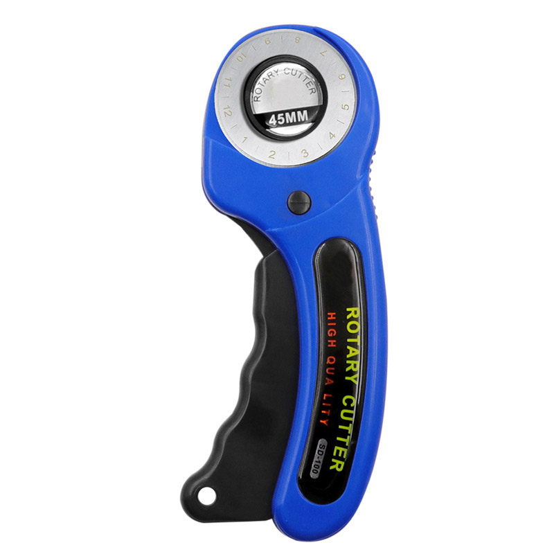 45mm Ergonomische rotierend Stoff Cutter Für Stoff Karte Papier NäHenne Quilten Rolle Stoff Schneiden Schneider Schere Kleidung DIY Werkzeug: Blau