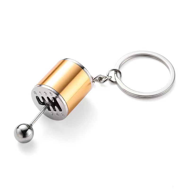 Mini Turbo Turbolader Schlüsselanhänger Auto-Styling Schlüsselanhänger Getriebe Getriebe Anhänger Schlüsselanhänger Stock Knöpfe Schlüsselanhänger Schicht Metall zappeln Spielzeuge: Gold