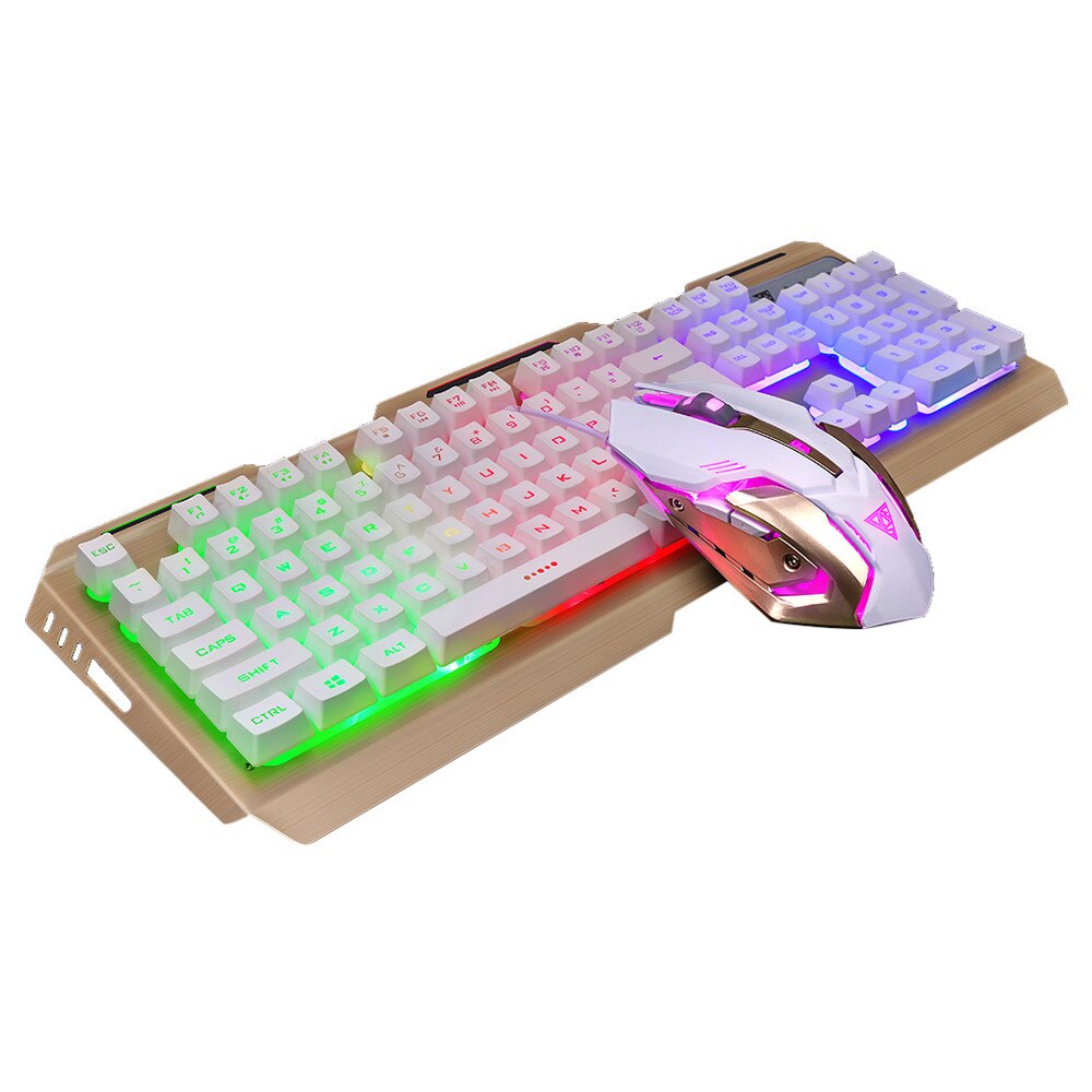 V1 Gaming Keyboard Mechanical Keyboard and Mouse Combos 104 Key USB Wired RGB LED Backlit Keyboard 3 Color Switches for PC L0308
