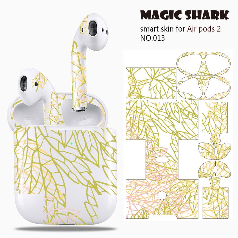 Magic Shark Clear Leaf Flower The North Face Leopard Cells Ultra Thin Sticker Case Film for Apple Airpods 2 Airpods2 001-019: 013