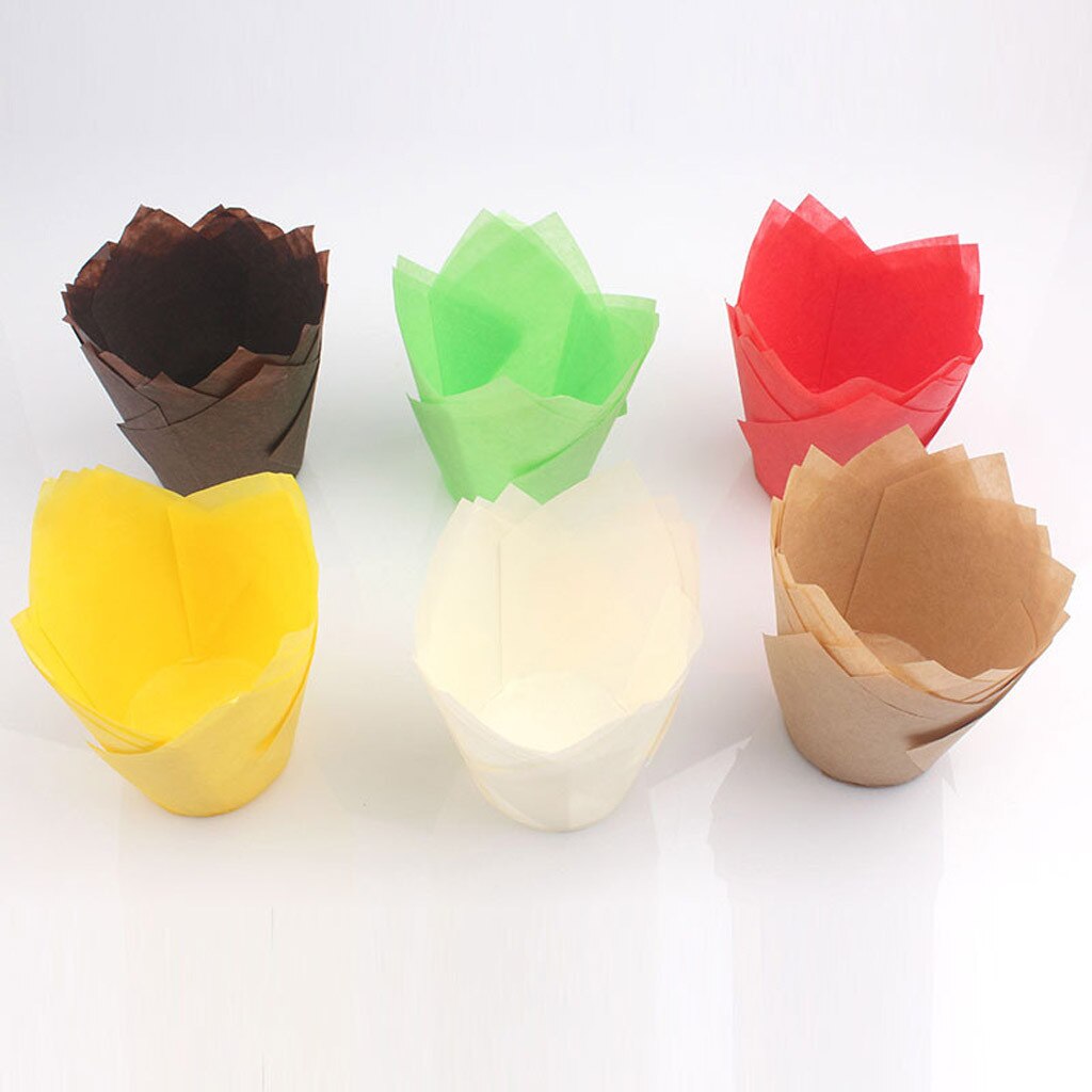 Cupcake revêtements tasse papier Tuli cuisson emballage boîte gâteau Muffin tasse boîte maison cuisine cuisson tulipe gâteau tasses