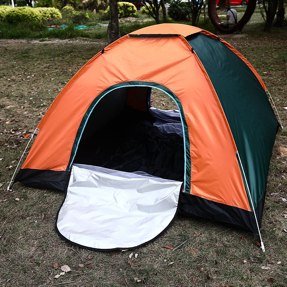 2-4 Person Orange Pop up Automatic Tent Instant Camping Tent Backpacking Family Dome Tents for Camping Hiking Travelling