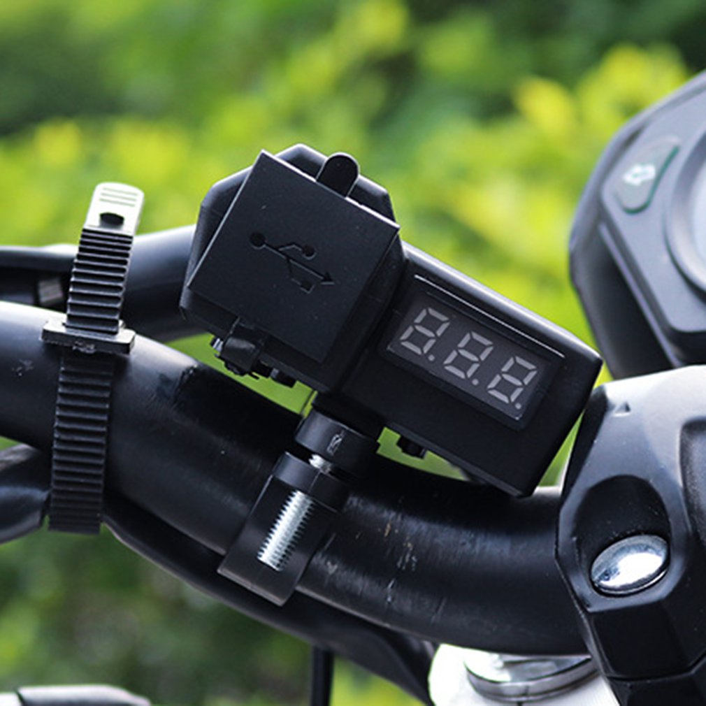 Adaptador de cargador de teléfono móvil para motocicleta, multifuncional, con USB Dual, voltímetro de silicona, ABS, accesorios de plástico para motocicleta