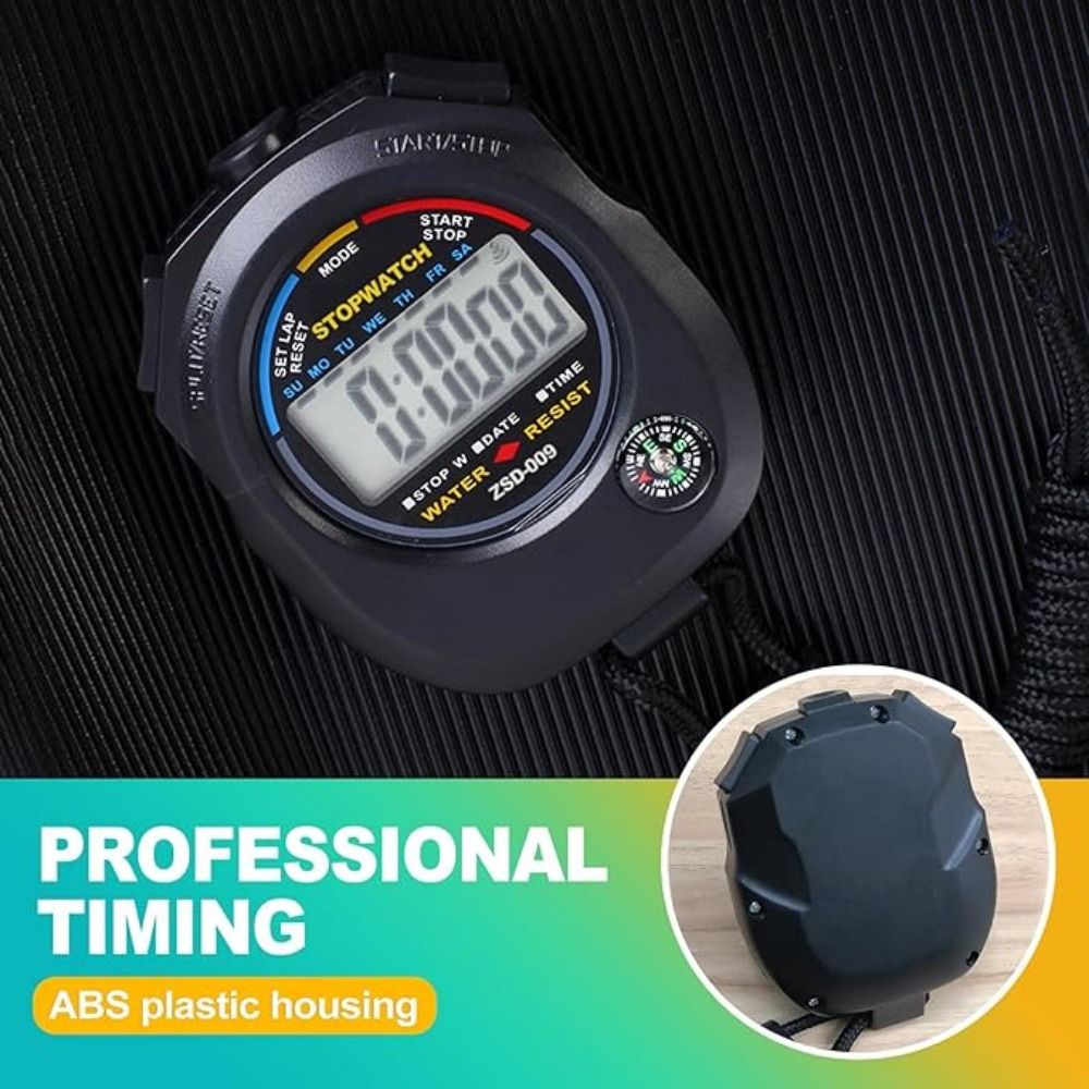 Großes Anzeige Elektronische Digitale Stoppuhr Handgehaltene Wasserdichte Sport-Stoppuhr mit Alarmfunktion Multifunktions-Chronograph-Timer