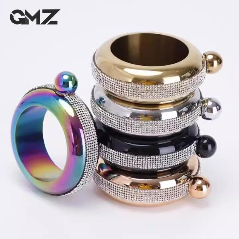 Wine Bottle Bangle Hip Flask Round Chic Hip Flask Bracelet Shape Water Bottle 3.5 Oz Drinkware For Whiskey Vodka