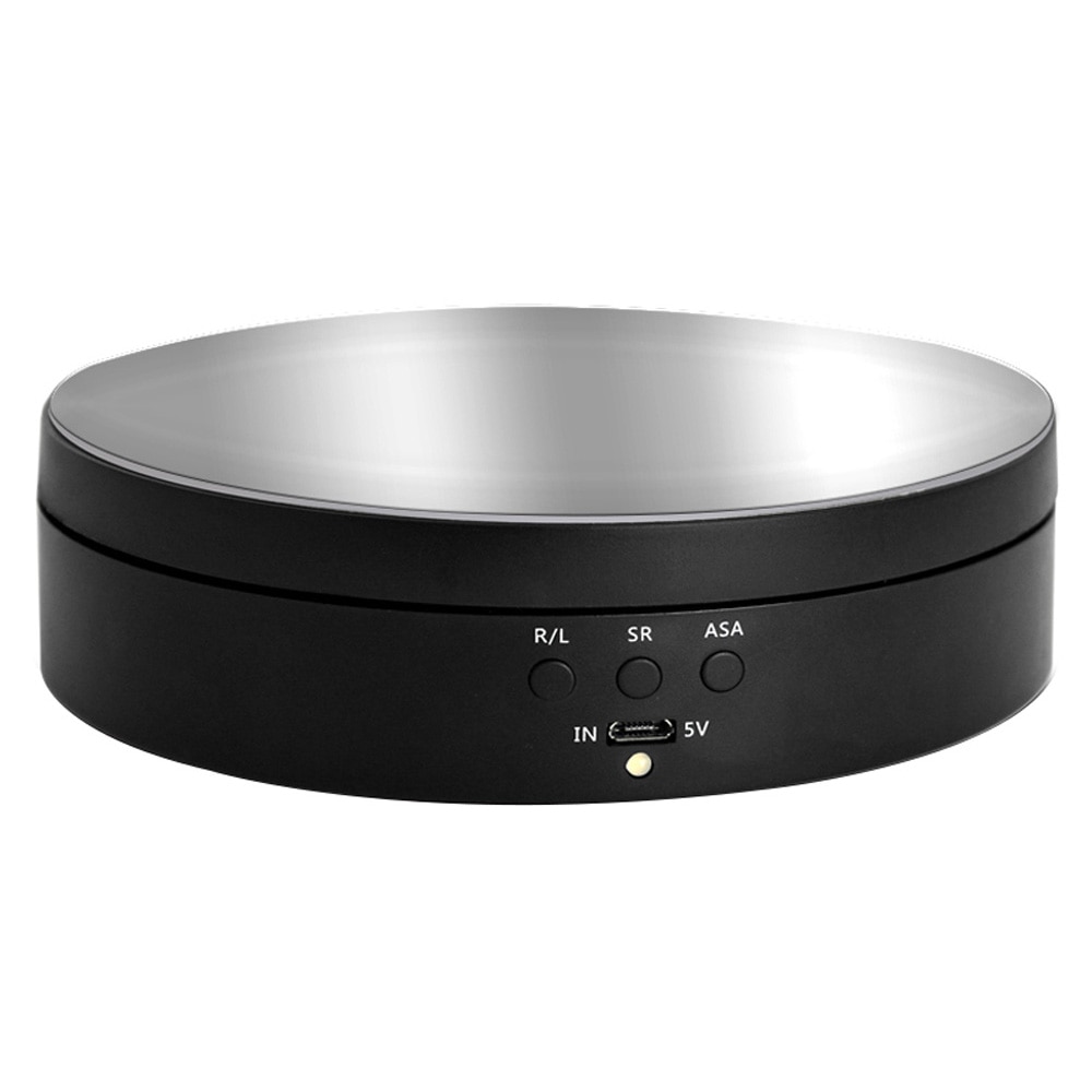 Base de exhibición de productos, plato giratorio eléctrico de 360 grados para fotografía, plataforma giratoria automática, perfecta: Black