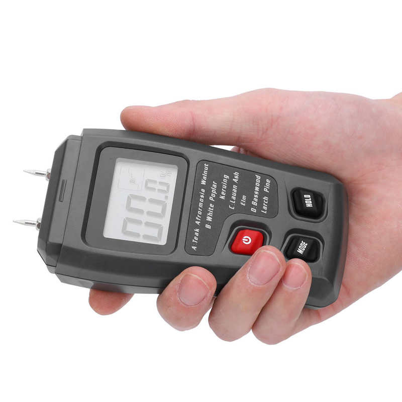 Medidor de umidade madeira digital parede papelão caixa umidade seca molhada precisão tester 1000 ma abs 6f22
