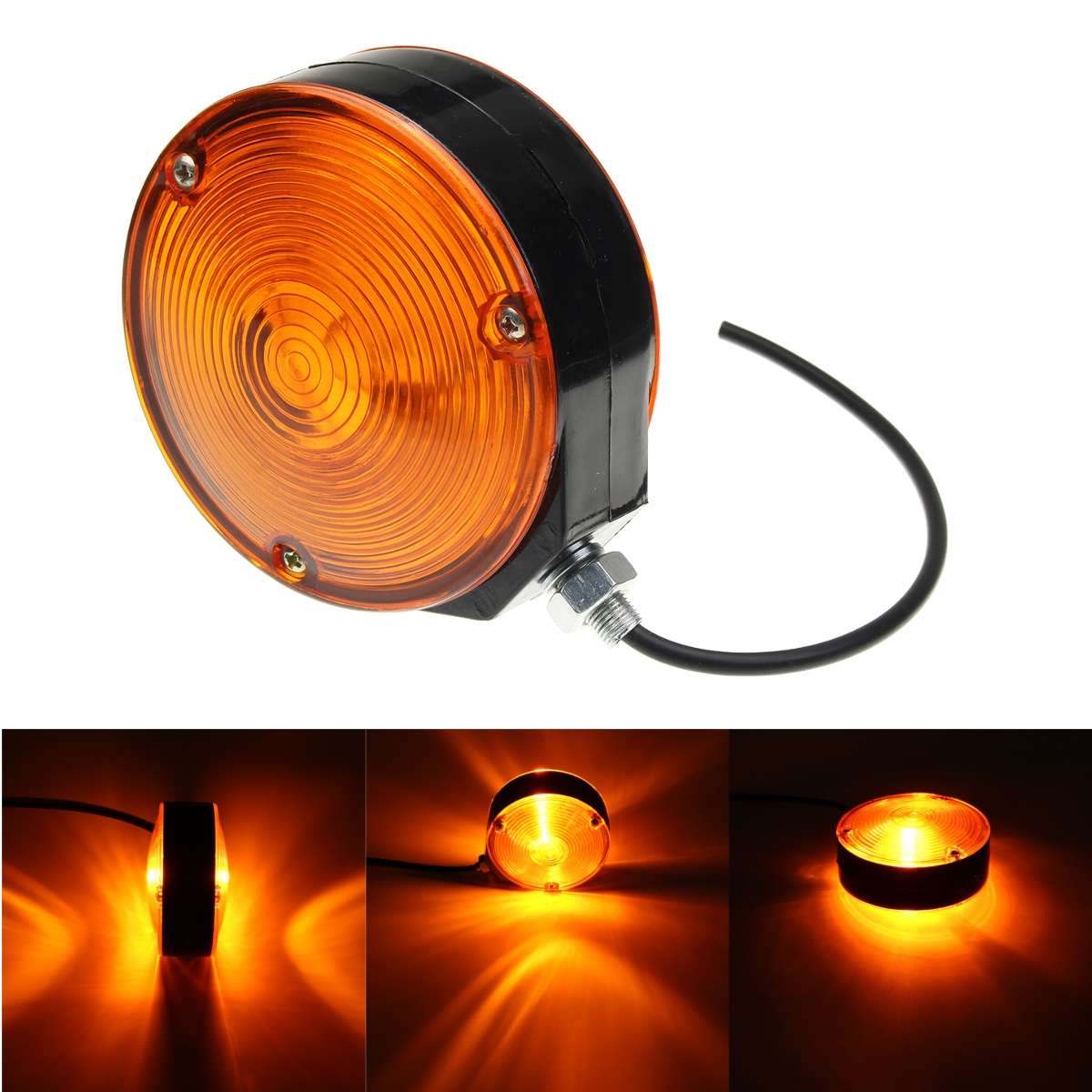 24V 10mm M10 Universal LED Clearence Indicator Side Marker Light Double Side Lamp For Truck Trailer Boat Bus Amber
