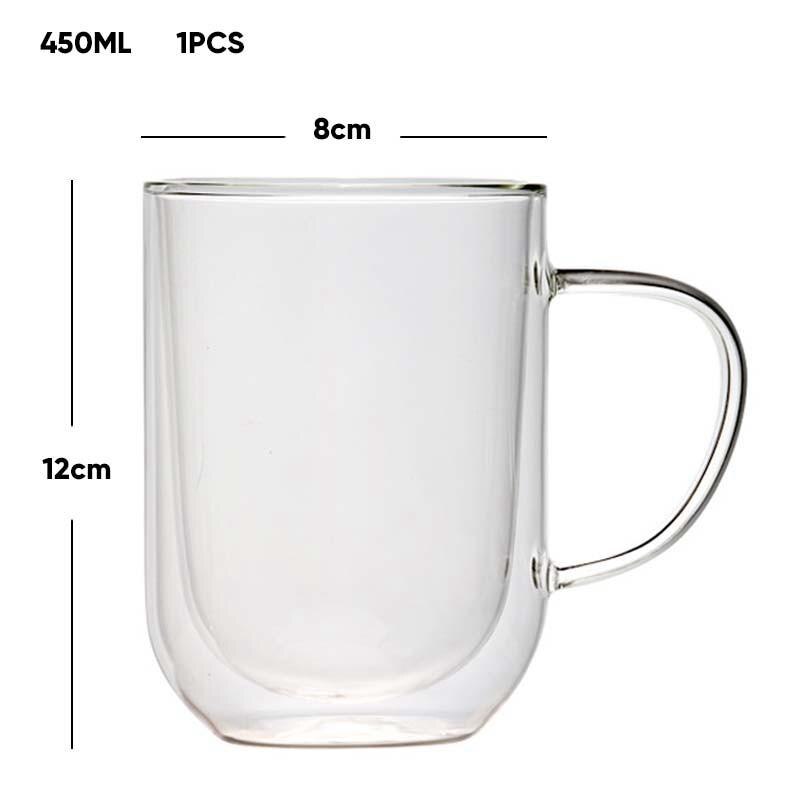 Big Beer Wine Glasses Drinking Whiskey Vodka Cup Coffee Juice Water Cups Tea Mug Double Bottom Glass Mugs For Home: 450ml-1pcs