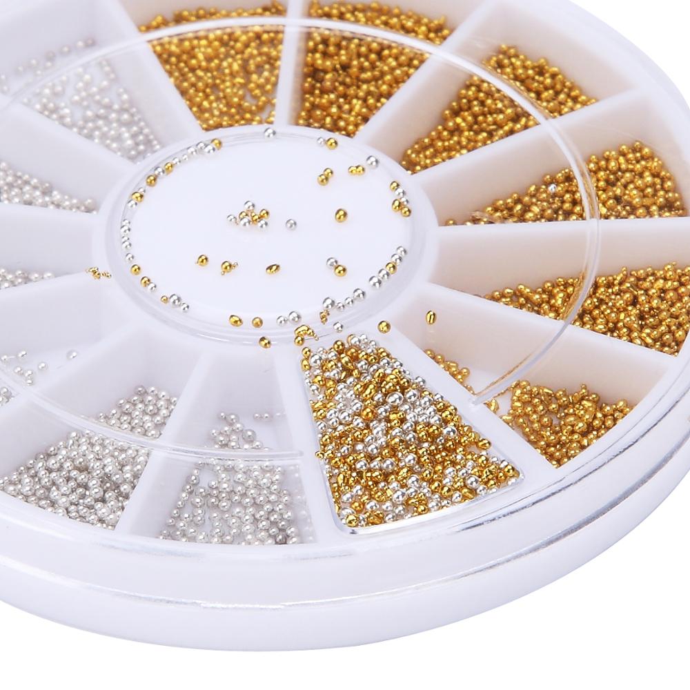 Monja-cuentas de cristal de Caviar para manicura, accesorios de decoración de uñas en 3D, 12 colores caramelo, 0,8mm
