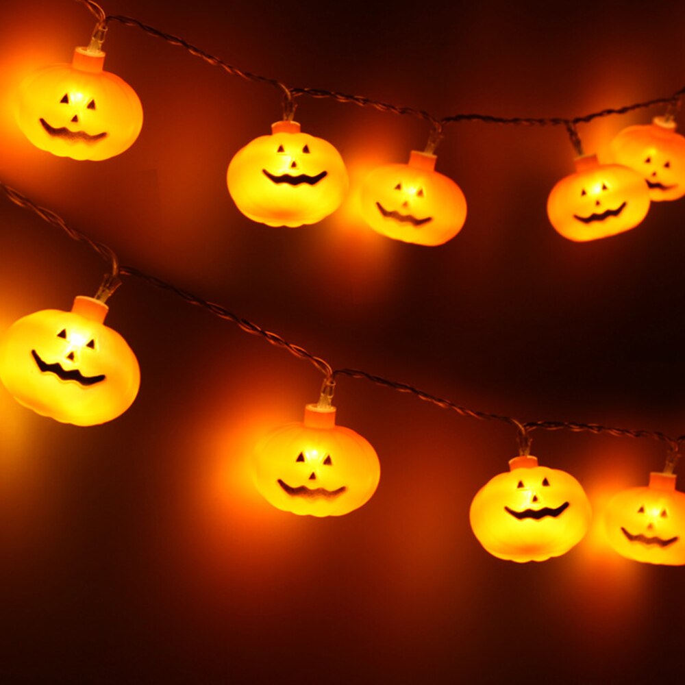10 led halloween pompoen spin vleermuis schedel lichtsnoer lamp diy hangende horror halloween decoratie voor thuis feestbenodigdheden