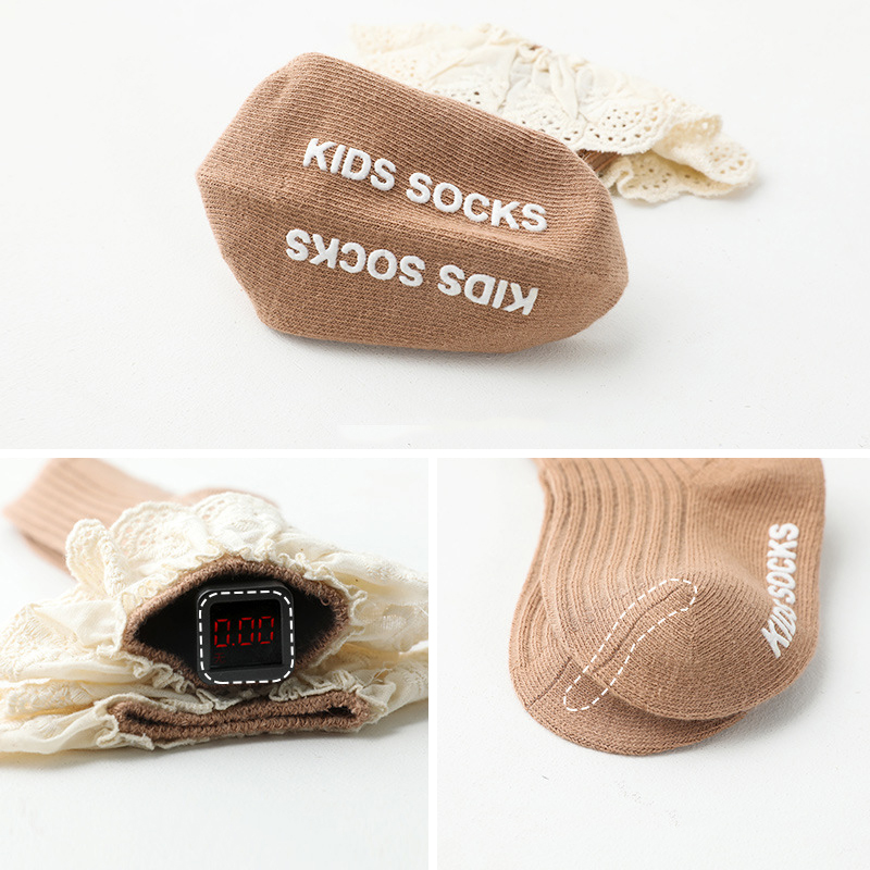 Leuke Baby Sokken Kant Prinses Kinderen Meisje Knie Hoge Sokken Lente Herfst Effen Kleur Baby Peuter Kinderen Lange Sokken