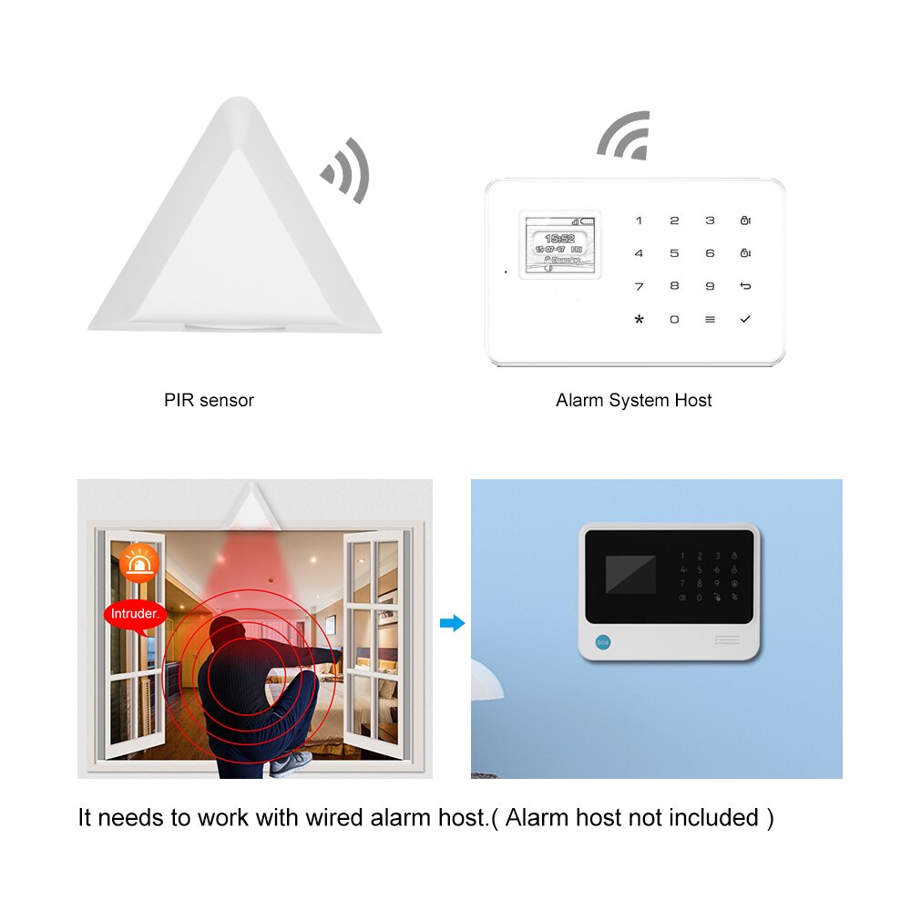 Wired Curtain Motion PIR Motion Sensor Passive Window Curtain Support Temperature Compensation For Home Security Alarm System