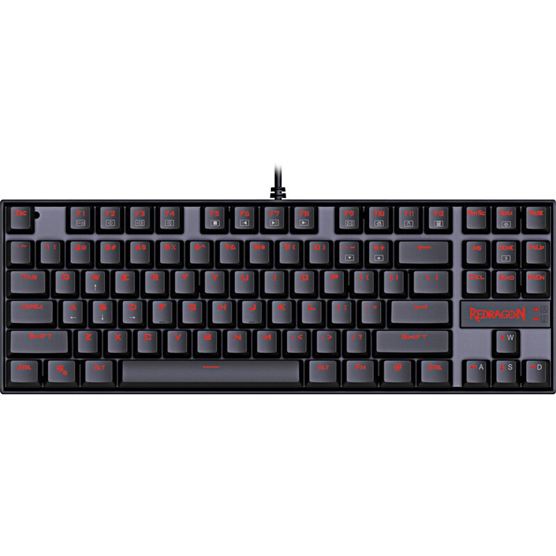 Redragon k552 teclado de jogo, teclado mecânico 87 teclas rgbled retroiluminado para computador mecânico com interruptores azuis: Red backlight(black)