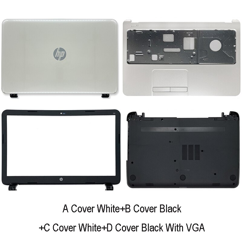 Nowy LCD do laptopa tylna pokrywa dla HP 15-G 15-R 15-T 15-H 15-Z 250 G3 255 G3 pokrywa przednia wielkie litery podpórce pod nadgarstki dolna pokrywa podnóżek A B C D biały