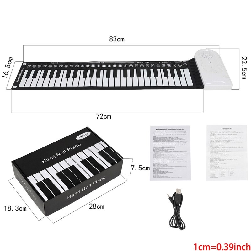 448D 49 Keys Flexible Digital Keyboard Roll Above Piano Electronic Speaker Hand Roller Piano Instrument