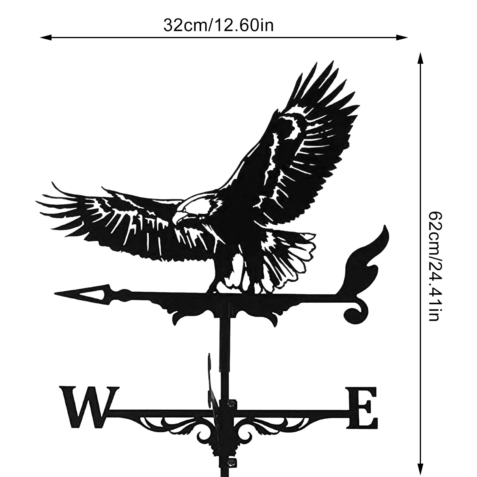 Metal Eagle Weathervane Weather Vanes Roofs Retro Garden Stake Weather Vane Measuring Tools Outdoor Roof Decoration Architecture