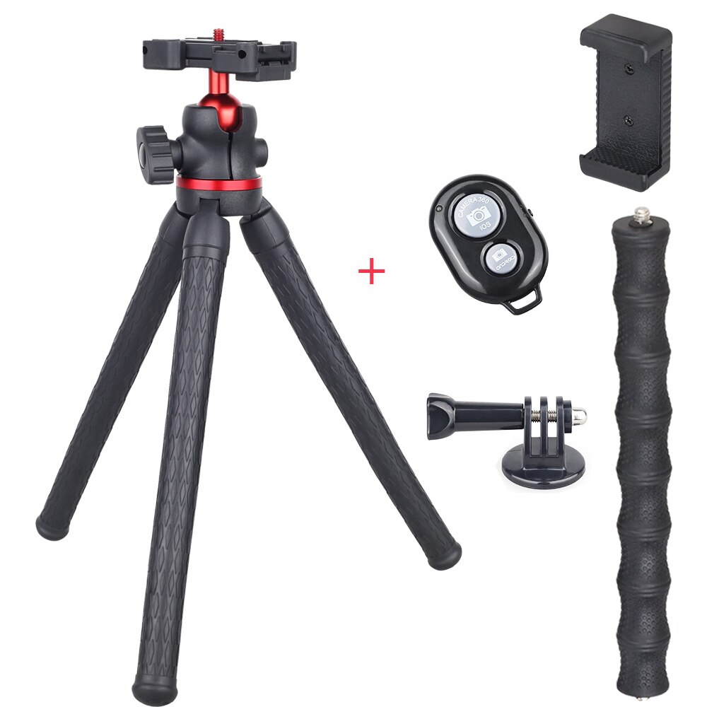Trípode para teléfono, cámara móvil, soporte de pulpo, palo de Selfie para teléfono inteligente, Mini trípode Flexible, soporte para teléfono móvil, cabeza de bola GoPros DT45: Amarillo profundo