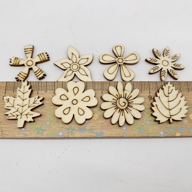 Unfinished Wood Flower Leaf Cutouts Embellishments Wooden Pieces Ready To Paint or Decorate for Wood Craft and DIY Projects