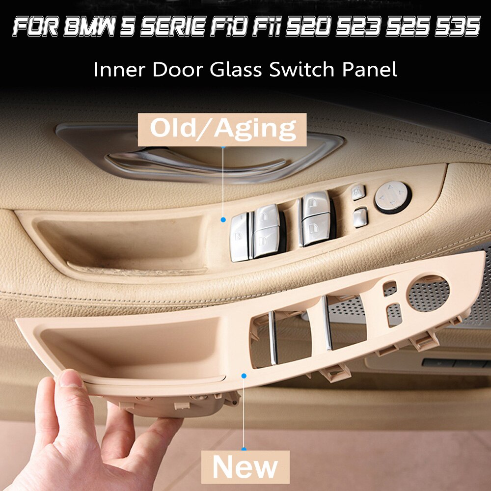 For Bmw 5 Series F10 F11 F18 Door Inner Handle Left Front Door Interior Door Panel Driver'S Seat Button Switch Frame Storage