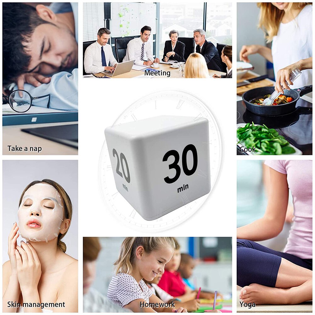 Management Clock Reminder Kitchen Timer Cube Time LED Desk Table Alarm Clock for Household Kitchen Convenient Part