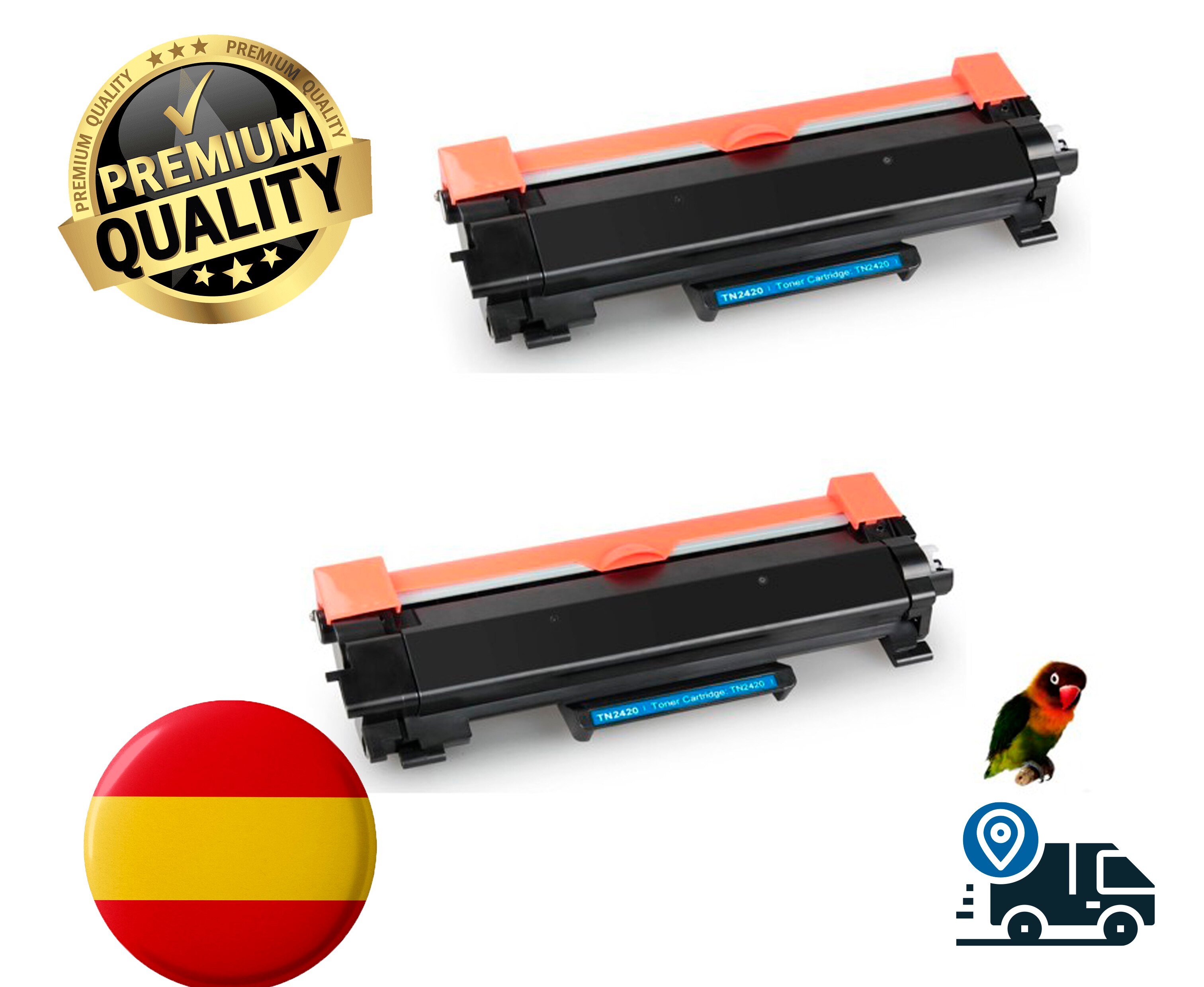 Pack de 2 toners compatibles avec TN2410 TN-2420, avec Brother TN2420 MFC-L2710DW L2712DN L2712DW L2730DW L2732DW