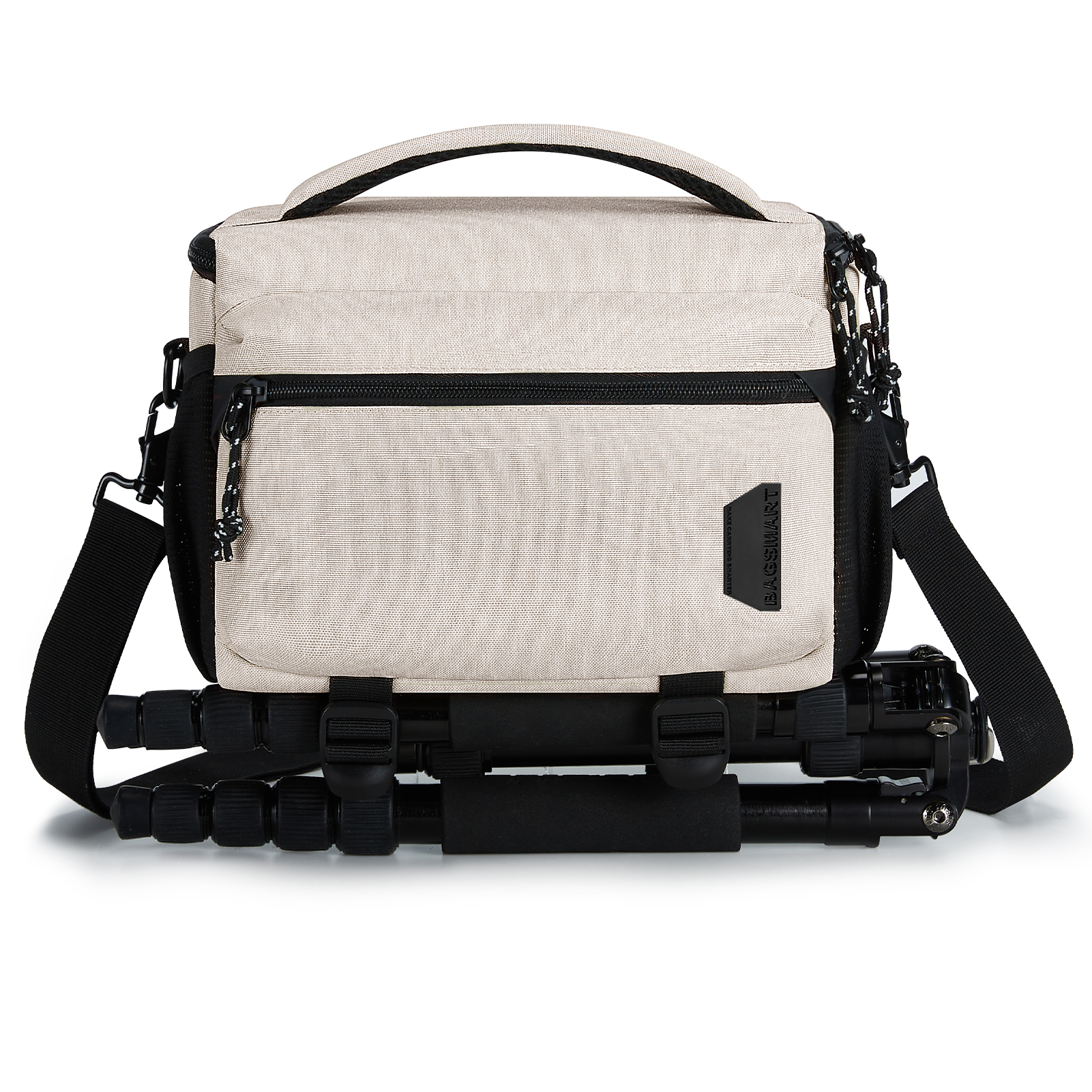 BAGSMART-Sac pour appareil photo avec support trépied, sacs initiés à la prolifération compacte pour DSLR SLR, étui à bandoulière étanche pour appareils photo: Ivoire