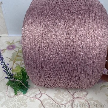 Hilo de ganchillo para tejer a mano, hilo fino hueco, oro, plata, seda brillante, metalizado, hilo aguja, artesanal, bolsa de oso hecho a mano, 500g: Pink 500g