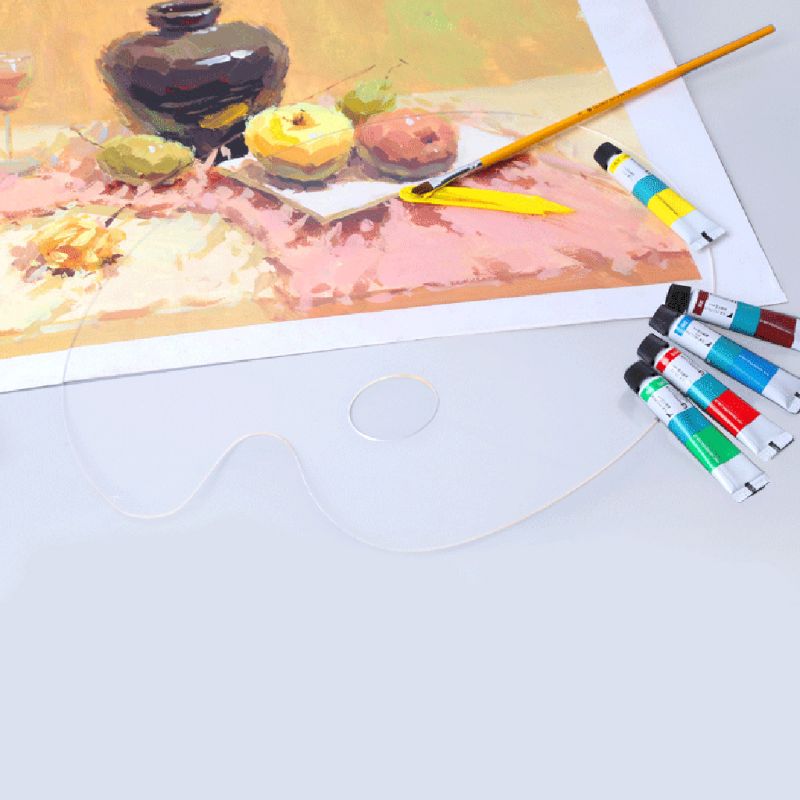 Deluxe Plastic Clear Oval Palet Acryl Makkelijk Schoon Transparante Kunstenaar Verf Mengen Aquarel Gouache Verf Palet