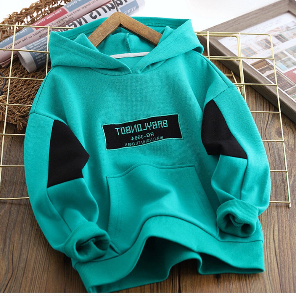 hoodies for teen boy clothes fall clothing clothes Boys Casual Spring &amp; Autumn Sweatshirts Children hoodie4-15 year: green / 110 height100-110CM