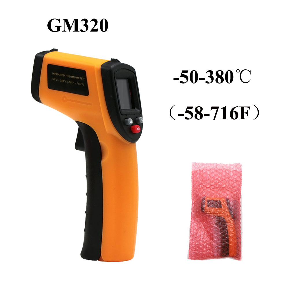 Thermomètre infrarouge IR sans Contact-50-400/600 degrés numérique C/F sélection thermomètre de température de Surface pyromètre imageur: GM320