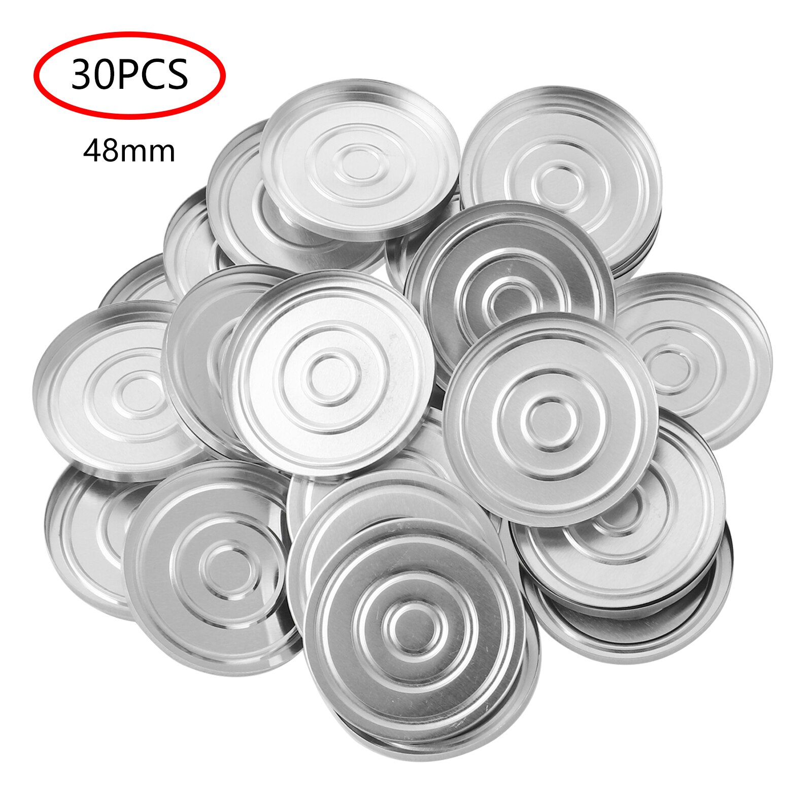 30Pcs Aluminum Eyeshadow Palette /Metal Sticker Round/Square Magnetic Palette Sticker for Empty Eyeshadow Makeup Color Palette: 48mm Aluminum Empty