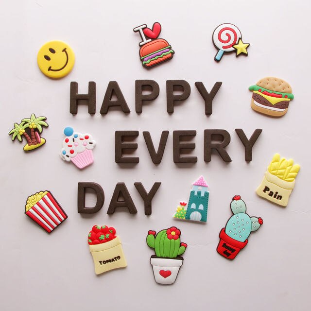 3D Cartoon Fridge Magnets PVC Food Refrigerator Magnetic Sticker Set Home Decor Fridge Magnetic Stickers Kids: J 25pcs
