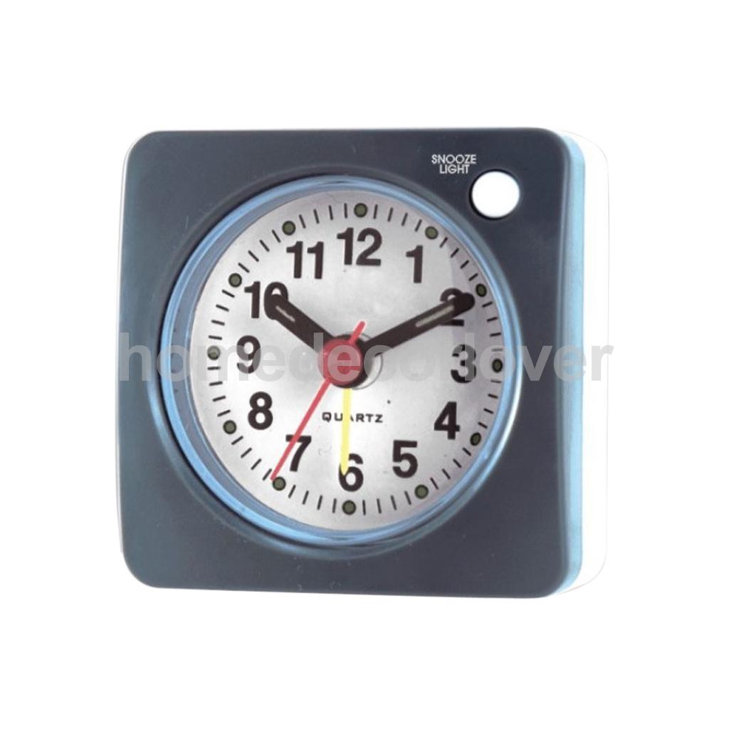 Ultra Kleine Wekker, Pieper Alarm, Stille Sweep, Met Nachtlampje En Snooze, reizen Nachtkastje Tafelblad Wekker: Grey 