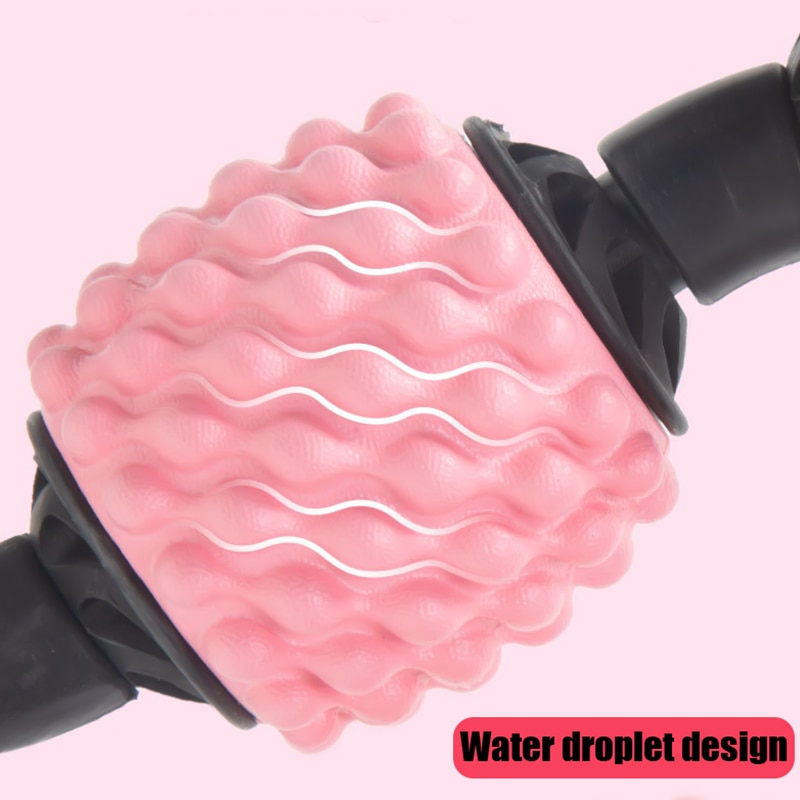 U Shape Point Massage Roller for Arm Leg Neck Muscle Tissue for Fitness Gym Yoga Pilates Sports 4 Wheel
