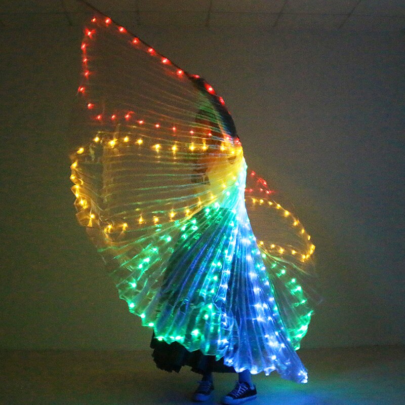 Bunte Bauchtanz Leistung Kostüm LED FlüGel tanzen Zubehör Mädchen LED FlüGel Kostüm LED Schmetterling FlüGel Kein Stock