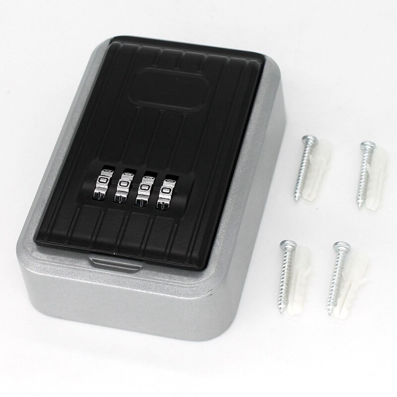 Wall Mount Key Organizer Storage Box Security Keyed Door Lock With 4 Digit Combination Password Secret Safe