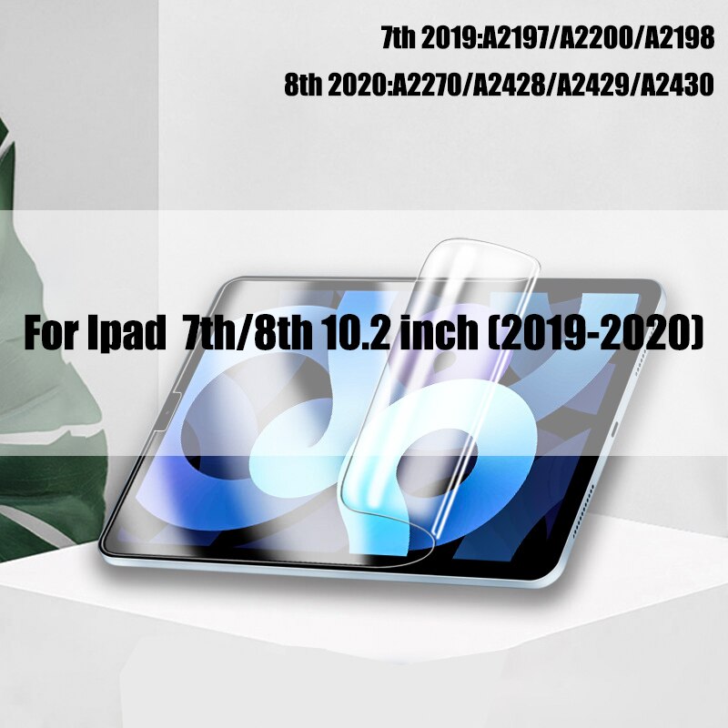 Hydrożel Film dla nowego ipada Pro 11 10.2 12.9 9.7 10.5 9 Screen Protector dla Ipad 8 Mini 6 5 2 3 Air 4 Gen 1 2021 2020 bez szkła: 7th 8th 10.2 inch
