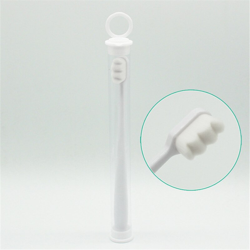 Ultra Fine Soft Toothbrush Portable Eco-friendly Teethbrush Dental Oral Care Teeth Cleaning Protect Tooth Brush with Box Travel: White Bent
