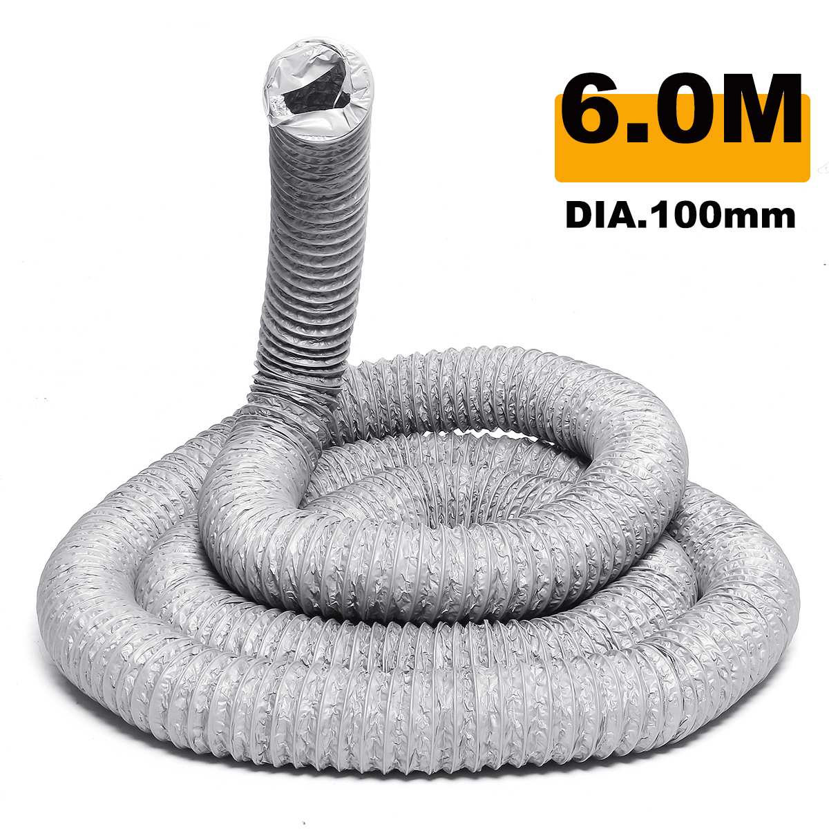 1.5/3/6 Meter Exhaust Pipe Flexible Air Conditioner Exhaust Pipe Vent Hose Duct Outlet 100mm Ventilation Duct Vent Hose: 6m