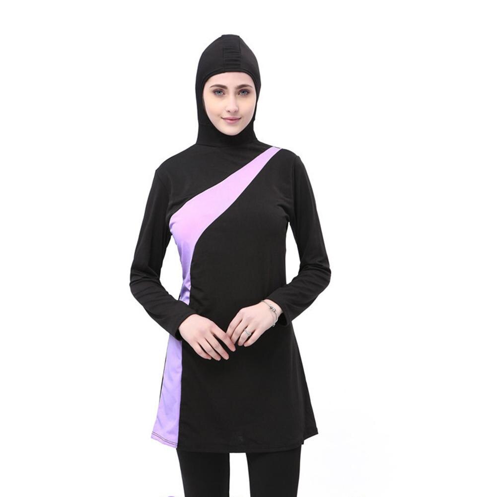 L-5XL Plus Size Muslim Swimwear Women Stripes Women Swimming Suit Islamic Swim Wear Beach Islamic Swimsuit Pink Blue