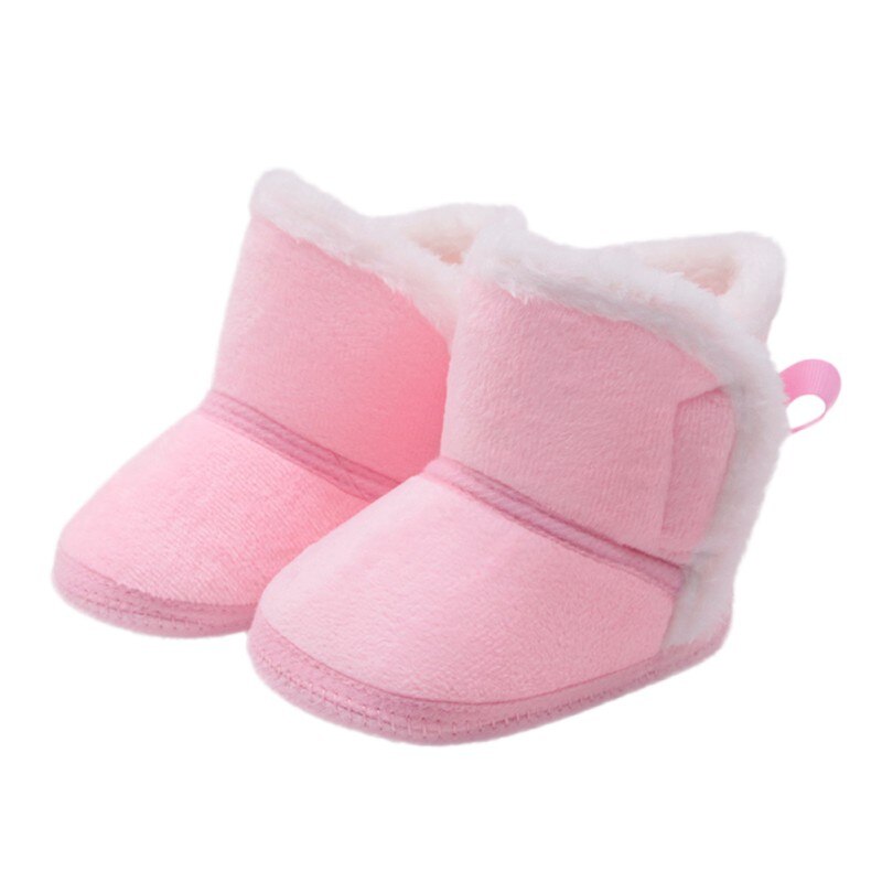 Inverno do bebê meninos meninas sapatos infantis calçados quentes da pele do falso da criança bota de couro macio sola antiderrapante calçados primeiro walker: P / 13-18 meses