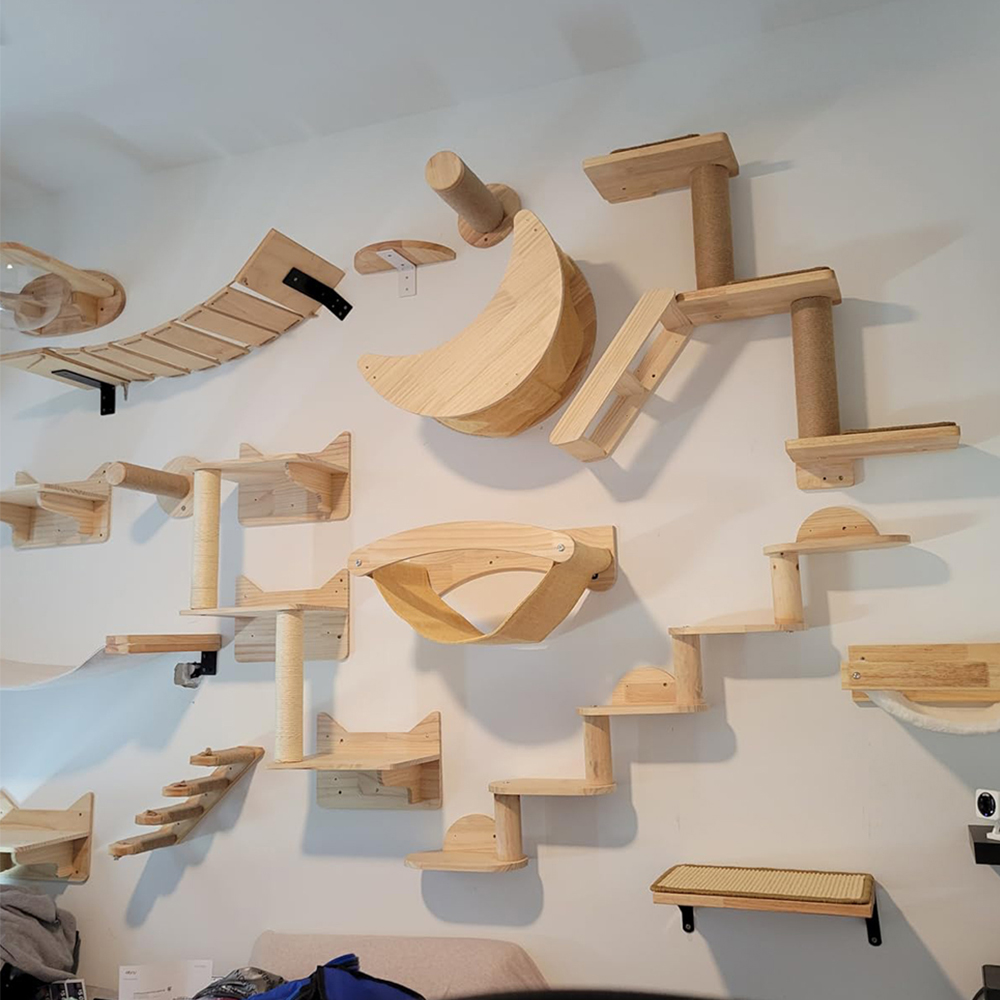 Scaffali da arrampicata per gatti a parete Casetta per gatti Ponte per gatti Amaca per gatti con tiragraffi e pedali o scala per gattini