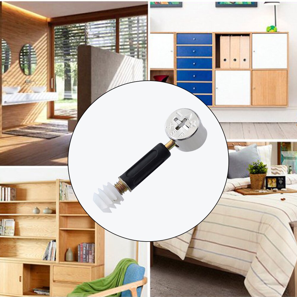 3 In 1 Hardware Desk Durable With Dowel Cam Fitting Drawer Furniture Connector Set For Cabinet Eccentric Wheel Pre-Inserted Nut