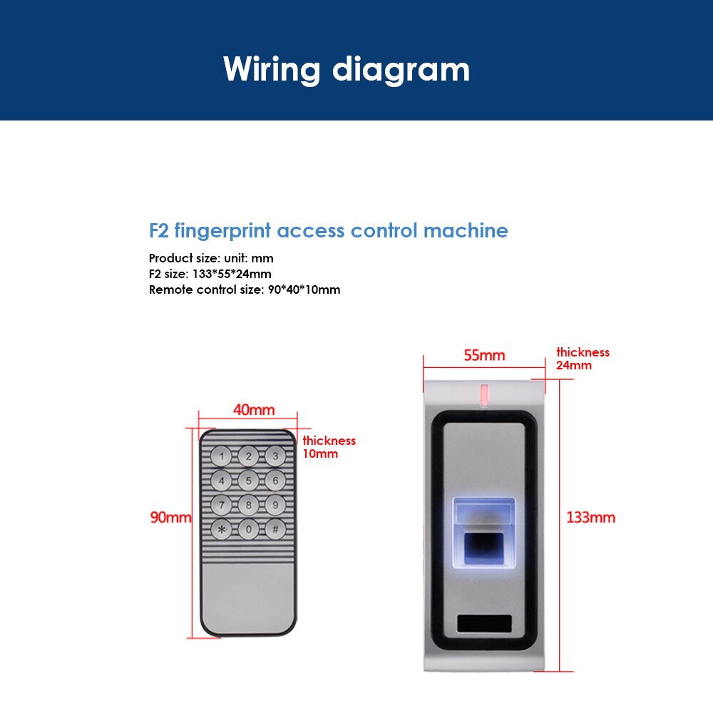 125khz RFID Fingerprint reader Access Controler 500 card 500 finger User Door fingerprint Access Control Reader door controler