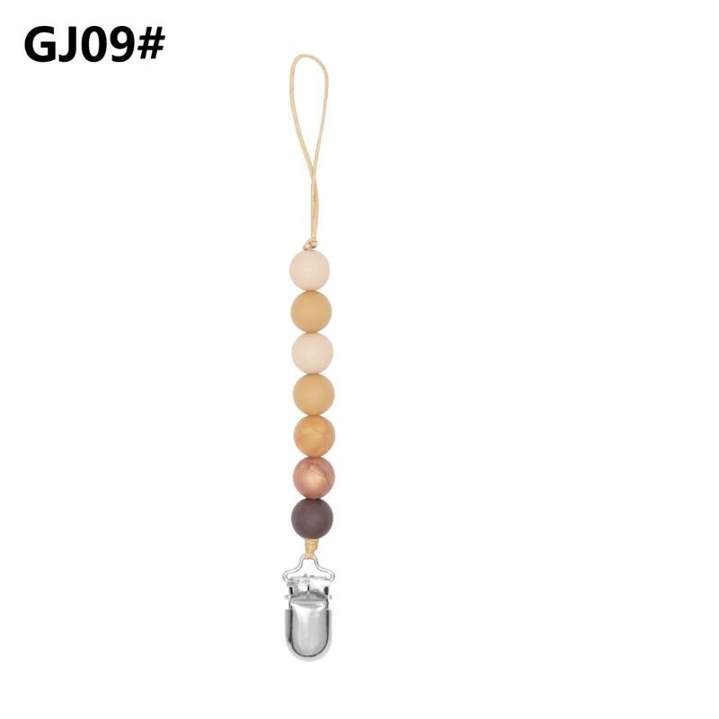 Atrapy klipsów chłopcy niemowlę dziewczyny łańcuszek smoczka silikonowe ząbkowanie ulga zabawki koraliki Soothie uchwyt na smoczek klipy prezent na niemowlę prysznic